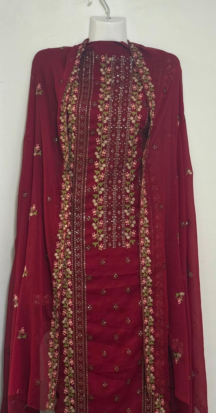 Lady 3 Piece Cotton Set red