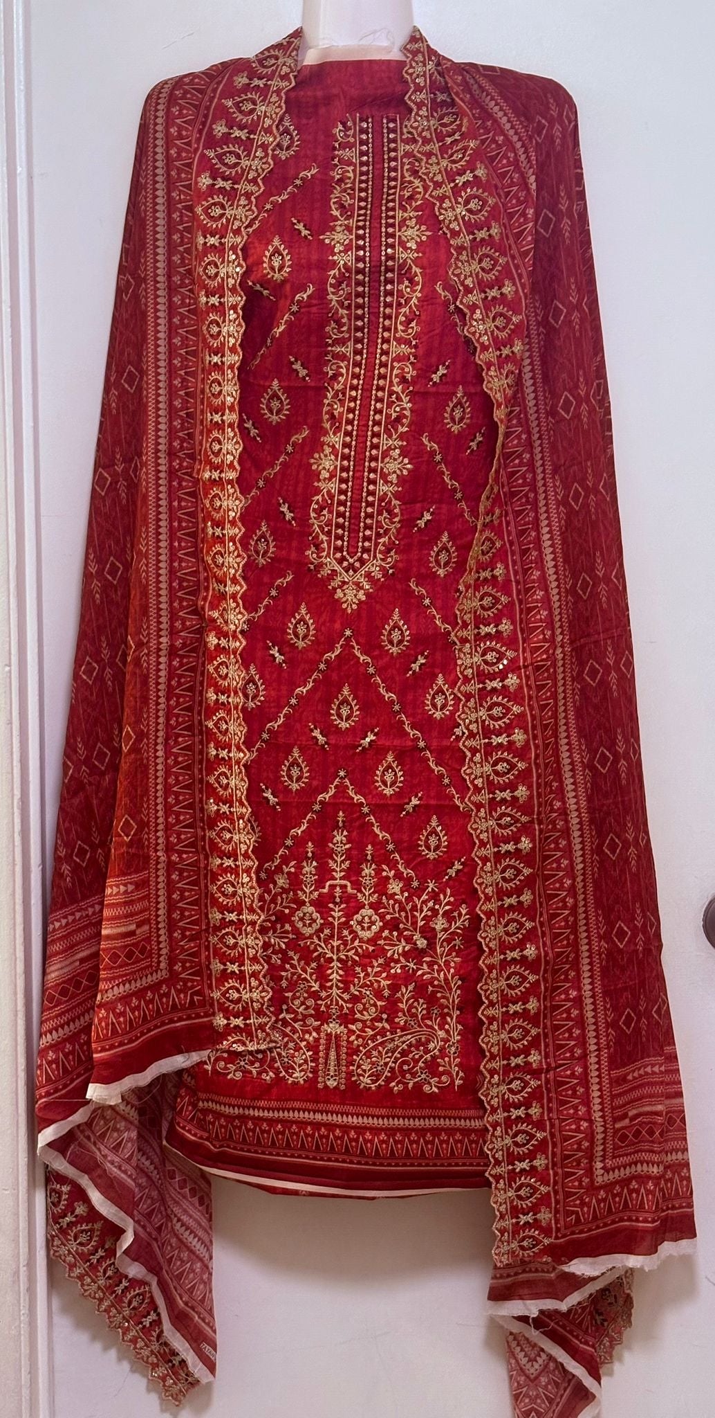 Lady 3 Piece Cotton Set (red)